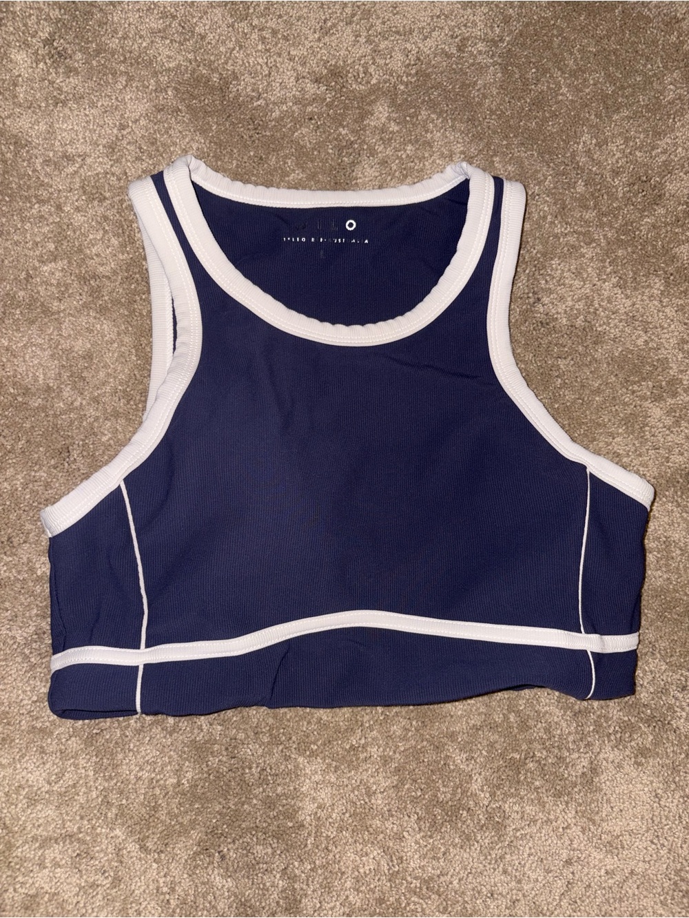 Women’s Navy Blue Contrast-Trim Sports Bra